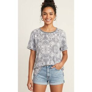Free People Tourist Snake Animal Print Short Sleeve Tee Women's Size Small